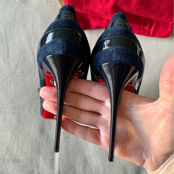 NWT❤️Christian Louboutin❤️Super Pump 100 Patent, Nappa, Suede Mix Heels - Picture 9 of 14
